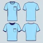 short-sleeved light blue t-shirt with dark blue trim image